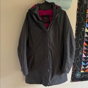 Prana Women's Charcoal Jacket with Fuchsia Lining